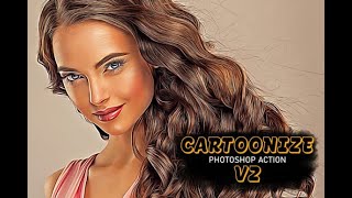 Cartoonize Photoshop Action V2  Photoshop Overlay  Photoshop Presets  Lightroom Presets [upl. by Noyek]