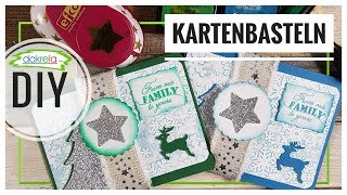 Weihnachtskarten selber basteln  Kartenbasteln DIY Papier Inspiration Tutorial  deutsch [upl. by Stav424]