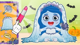 BABY LILY 👰‍♀️🧟‍♀️ Dresses up with a Corpse Bride Costume for Halloween [upl. by Adnoral]