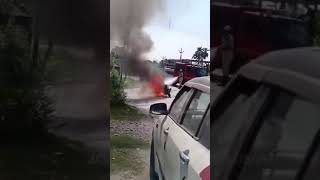 Breaking Motorbike Catches Fire Near Jaigaon Fire Station in Ramgaon Jaigaon [upl. by Teufert]