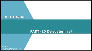 Part20 Delegates in C [upl. by Merrell]