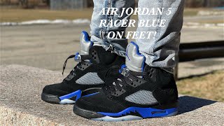 2022 AIR JORDAN 5 quotRACER BLUE🔵quot quotREVIEW AND ON FEET [upl. by Torto]