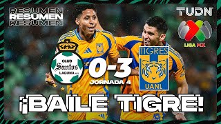 HIGHLIGHTS  Santos 03 Tigres  Liga Mx AP2024  J4  TUDN [upl. by Aysahc649]