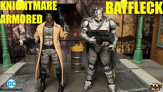 McFarlane DC Multiverse Batfleck Knightmare amp Armored Batman v Superman 2 Pack Action Figure Review [upl. by Assina]