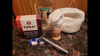 SOTD Tabac With King C Gillette Razor and Pinaud Clubman Vanilla Aftershave [upl. by Raff]