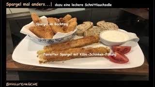 Panierter Spargel mit KäseSchinkenFüllung  Spargel im Backteig [upl. by Lesna]