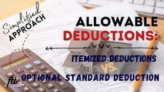 TOPIC 26 ALLOWABLE DEDUCTIONS  Itemized Deductions vs Optional Standard Deduction OSD [upl. by Malia761]