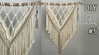 Eng sub DIY Macrame wall hanging 5  마크라메 월행잉 5 [upl. by Rumpf]