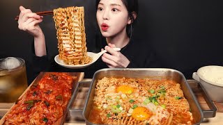 SUB꼬들꼬들 라면 먹방🍜 파송송계란탁엔 안성탕면이 안성맞춤🍳 김장김치에 라밥까지 리얼사운드 Ramyeon Mukbang Asmr [upl. by Lynch901]