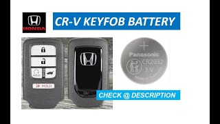 2017  2022 Honda CRV Key Fob Battery Replacement [upl. by Dnivra]