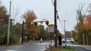 Trail crossing pedestrian hybrid beacon in Sudbury MA [upl. by Garfield39]