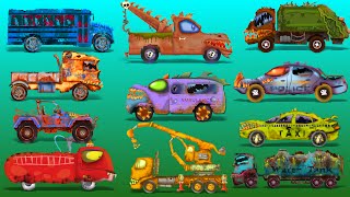 Street Vehicles  Scary Vehicles For Kids  Halloween [upl. by Ellennej464]