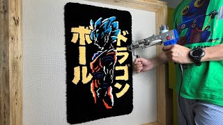 RUG TUFTING ASMR  DRAGON BALL GOKU RUG START TO FINISH [upl. by Almeeta]