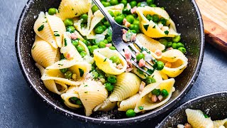 Pasta with Peas and Pancetta  Easy and Delicious [upl. by Ebner]