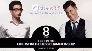 CaruanaCarlsen Game 8  2018 FIDE World Chess Championship [upl. by Esau]