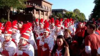 The Cornhusker Marching Band comes down Stadium Drive  92609 [upl. by Miriam]