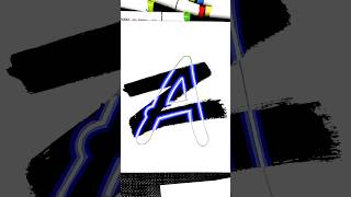 Neon A easy letter drawing ideas for kids acrylic kids kidsart neon alphabet [upl. by Srevart]