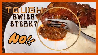 Tough Swiss Steak No Cut It with a FORK Slow Cooker Recipe [upl. by Scuram]