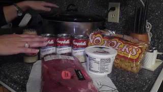 Beef Stroganoff in the Crock Pot [upl. by Yrdnal]