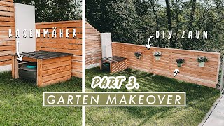 Garten Makeover Part 3  Garage für Mähroboter selber bauen  DIY Gartenzaun aus Holz  EASY ALEX [upl. by Icnan877]