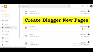 How to create multiple pages in Blogger  How to categorize my Blogspot [upl. by Ariam]