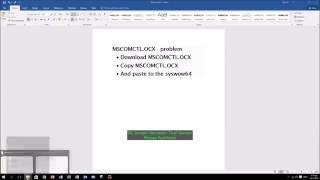 MSCOMCTLOCX problem windows 10 [upl. by Steen]