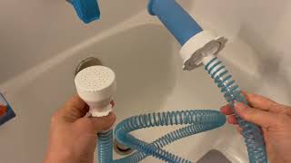 Rinseroo Slip On Bathtub Faucet Sprayer Attachment Ultra Flex Dog Shower Hose Adapter Portable Hose [upl. by Prestige136]