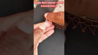 Aari challengeDay115How to handle net fabricNet cloth techniquesChallenge Netclothwork Aari [upl. by Nylidam]