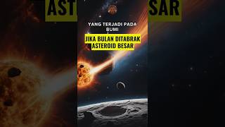 YANG TERJADI PADA BUMI JIKA BULAN DITABRAK ASTEROID shorts space faktaunik [upl. by Ezequiel]