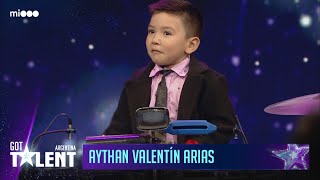 Aythan Valentín Arias de 4 años  Toca el timbal  Audiciones  Got Talent Argentina 2023 [upl. by Eidod]