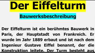 Der Eifelturm  Bauwerksbeschreibung 4 Klasse [upl. by Erodisi]