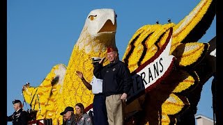 Crowds welcome riders on American Legion Rose Parade float [upl. by Einahpit980]