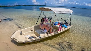 Bimini Top Install on Plastic Jon Boat  Fishing  Kemimoto [upl. by Janicki215]