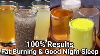 7 Drinks for Fat burn Weight loss amp Better sleep at Night  Stress Relieve Natural Homemade Drinks [upl. by Eveneg986]