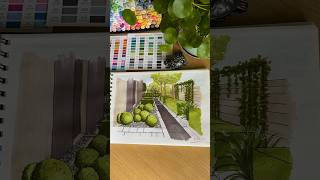 landscape landscapearchitecture archisketch sketch timelapse gardendesign landscapeart art [upl. by Eldwon]