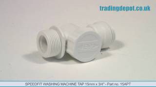 TRADING DEPOT Speedfit Washing Machine Tap 15mm x 34quot  Part no 15APT [upl. by Euhsoj]