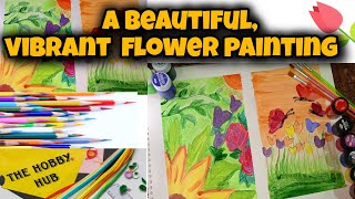 Flower Painting Challenge  Painting a Beautiful Garden [upl. by Niuqaoj]