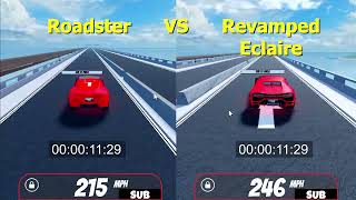 Revamped Eclaire VS Roadster Roblox Jailbreak Speed Test [upl. by Joelynn]