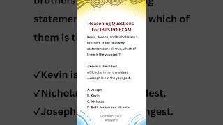 Sure shot reasoning questions for ibps po  Reasoning Questions for competitive exam  IBPS PO exam [upl. by Moritz]