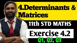 11th MATHS  4DETERMINANTS AND MATRICES  Exercise 42  Q1 to Q3  PRADEEP GIRI SIR [upl. by Carleen842]