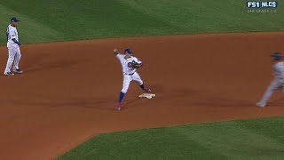 NLCS Gm2 Baez helps turn 543 double play in 8th [upl. by Gombosi]