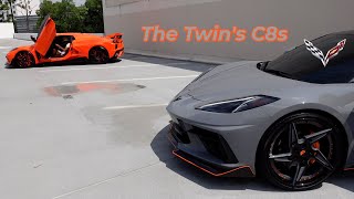 The Twins Corvette C8 Convertibles are the Hardest In the City Buckhead Ride Thru WhipAddict [upl. by Konopka]