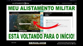 ALISTAMENTO MILITAR ESTÁ VOLTANDO PARA O INICIO NÃO CADASTRADO NO BANCO DADOS SERMIL RESOLVIDO [upl. by Delora]