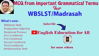 MCQ from Important Grammatical Terms for WBSLSTMadrasah [upl. by Meriel339]