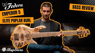 Bass Review Fodera Emperor 5 Elite Poplar Burl ft DavidVause [upl. by Akirea]