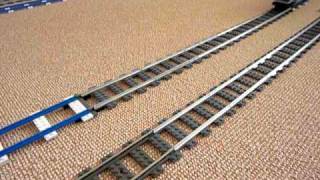 LEGO PowerFunction Train and old 45 V train on ME Metal Rails [upl. by Ylrebmit162]