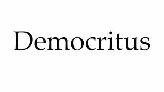 How to Pronounce Democritus [upl. by Noived431]