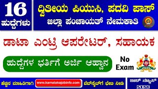 Zilla Panchayat Recruitment 2023  16 Posts  Data Entry Operator Technical Assistant  Job Vacancy [upl. by Geehan]