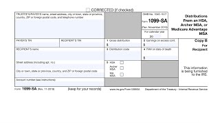 IRS Form 1099SA walkthrough Distributions from an HSA or MSA [upl. by Rimahs]