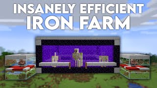 Minecraft Easy IRON FARM Extremely Efficient 119 1700 Iron Per Hour Tutorial [upl. by Marriott]